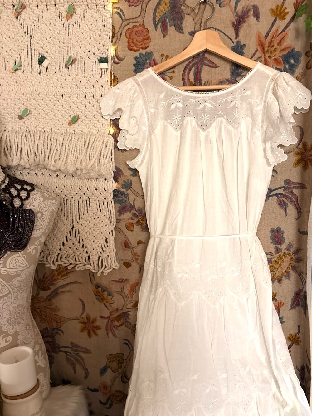 Rebecca Taylor LA VIE White Eyelet Lace Maxi Dress